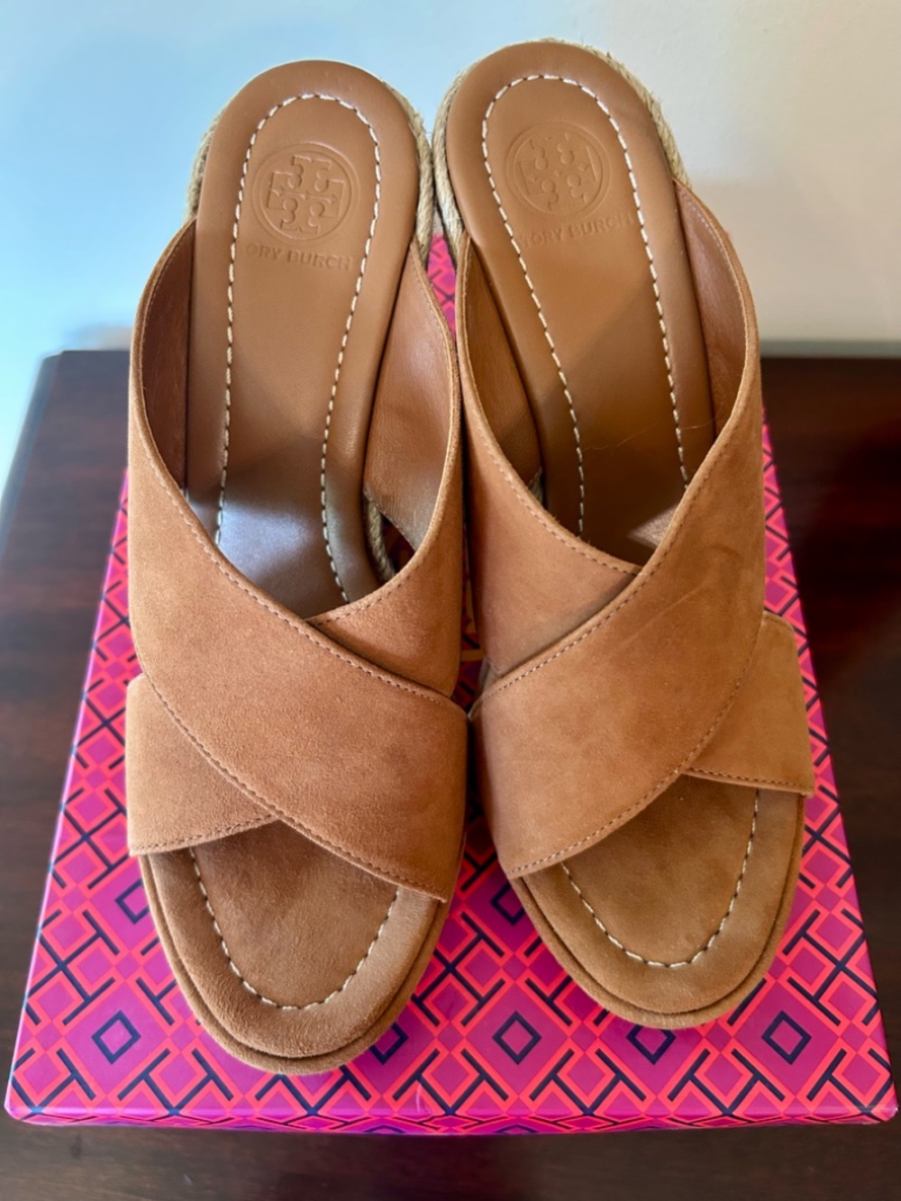 Tory Burch Bailey Wedge Mule Lancaster Suede